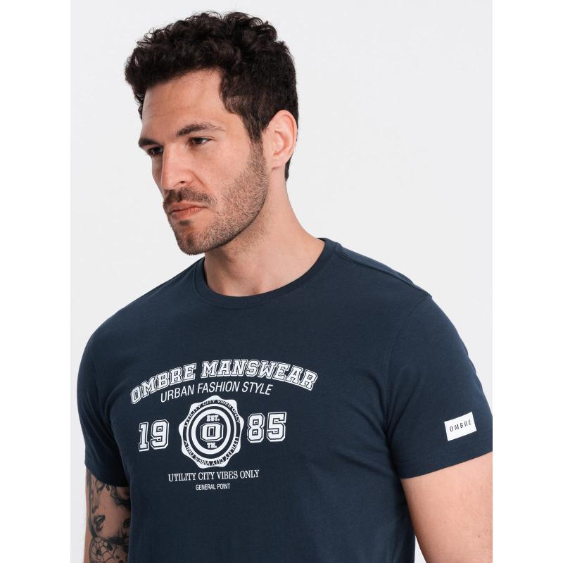 Pánské tričko s potiskem tmavě modré