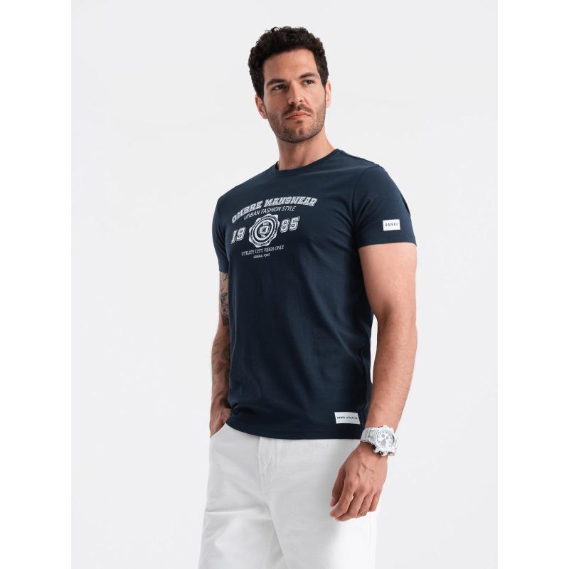 Pánské tričko s potiskem tmavě modré