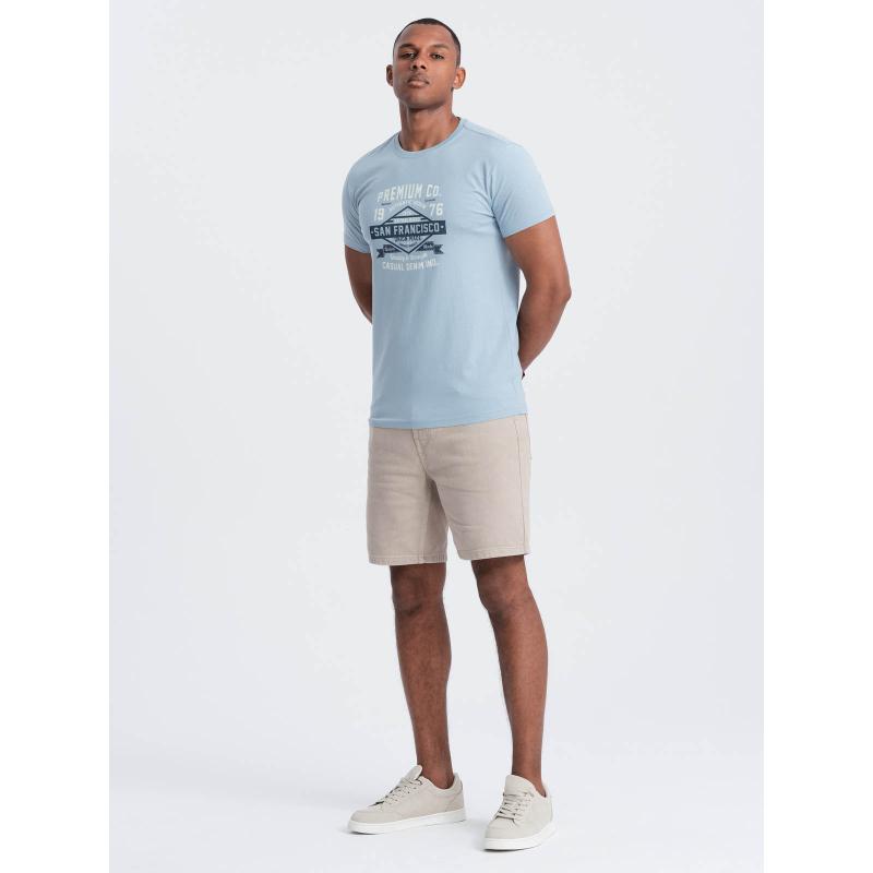 Pánské bavlněné tričko s potiskem ve stylu San Francisco modré 