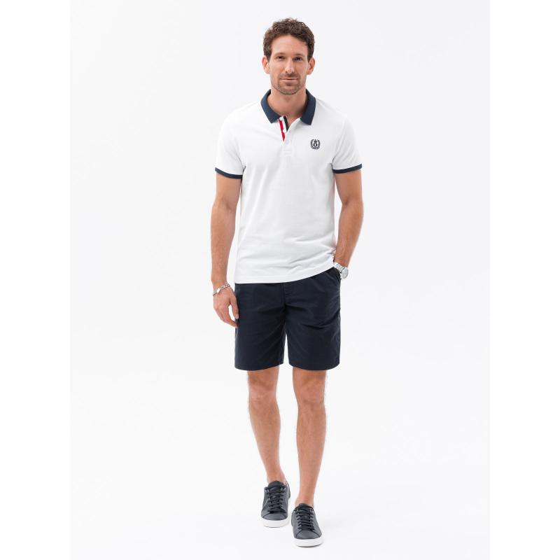 Pánská polokošile s barevnými akcenty bílá 