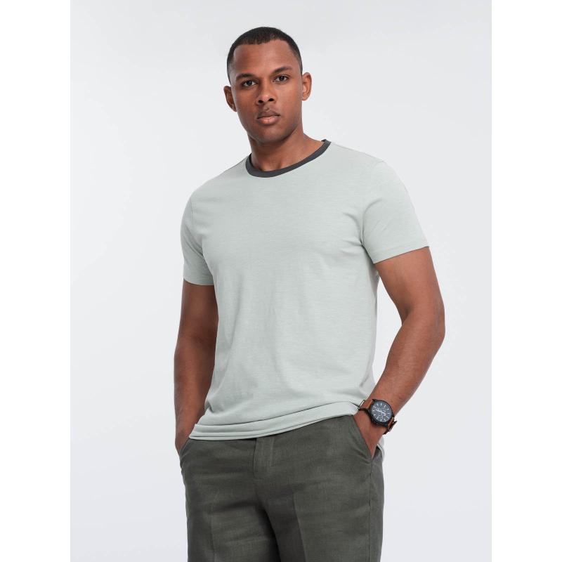 Pánské tričko se surovým povrchem šedozelené