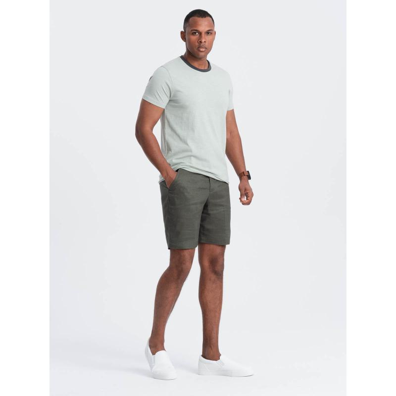 Pánské tričko se surovým povrchem šedozelené