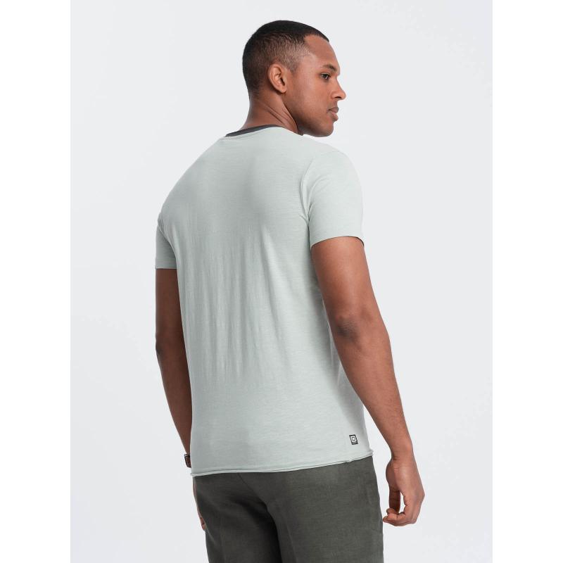 Pánské tričko se surovým povrchem šedozelené