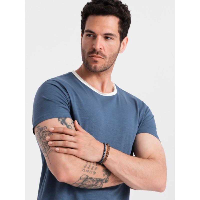 Pánské tričko v surovém provedení tmavě modré 