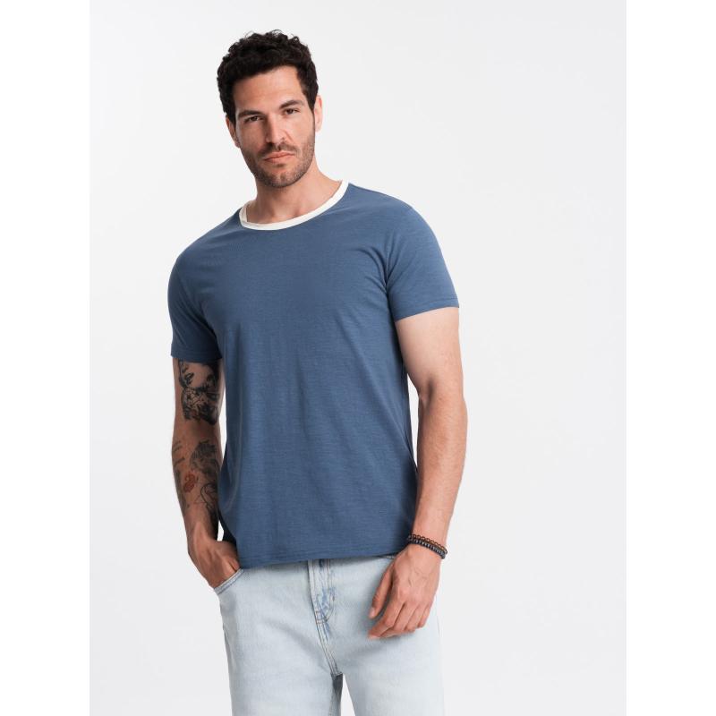 Pánské tričko v surovém provedení tmavě modré 