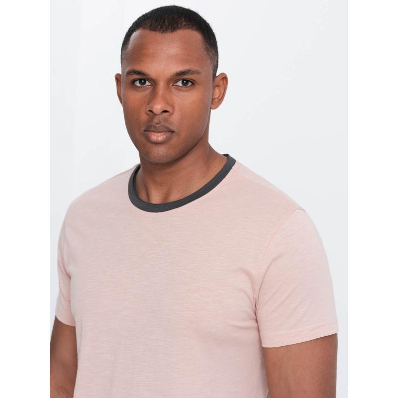Pánské tričko se surovým povrchem růžové