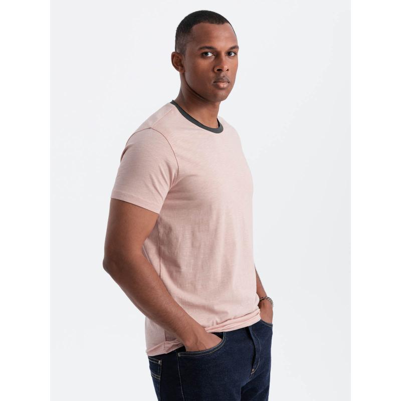 Pánské tričko se surovým povrchem růžové