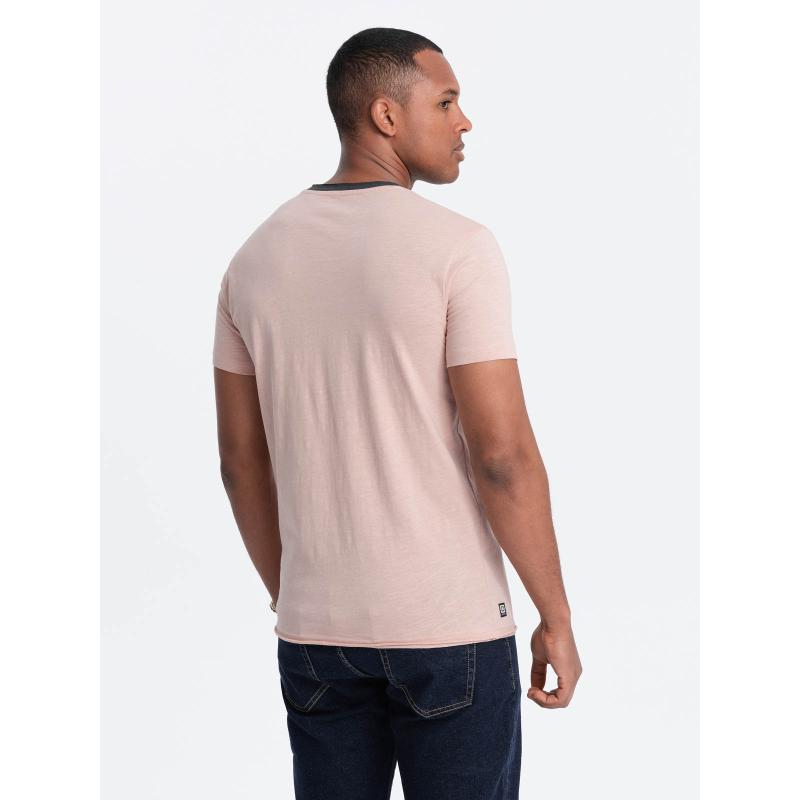 Pánské tričko se surovým povrchem růžové