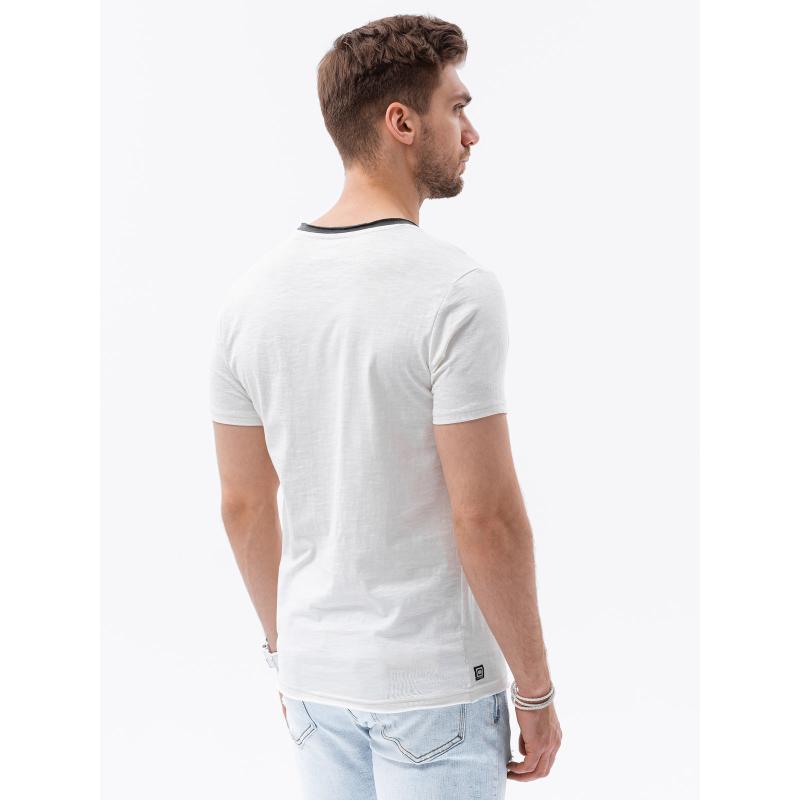 Férfi nyers felületű póló ecru színű póló