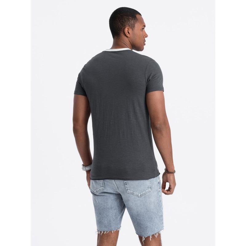 Pánské tričko v surovém provedení tmavě šedé