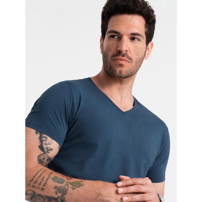 Férfi klasszikus pamut póló BASIC sötétkék