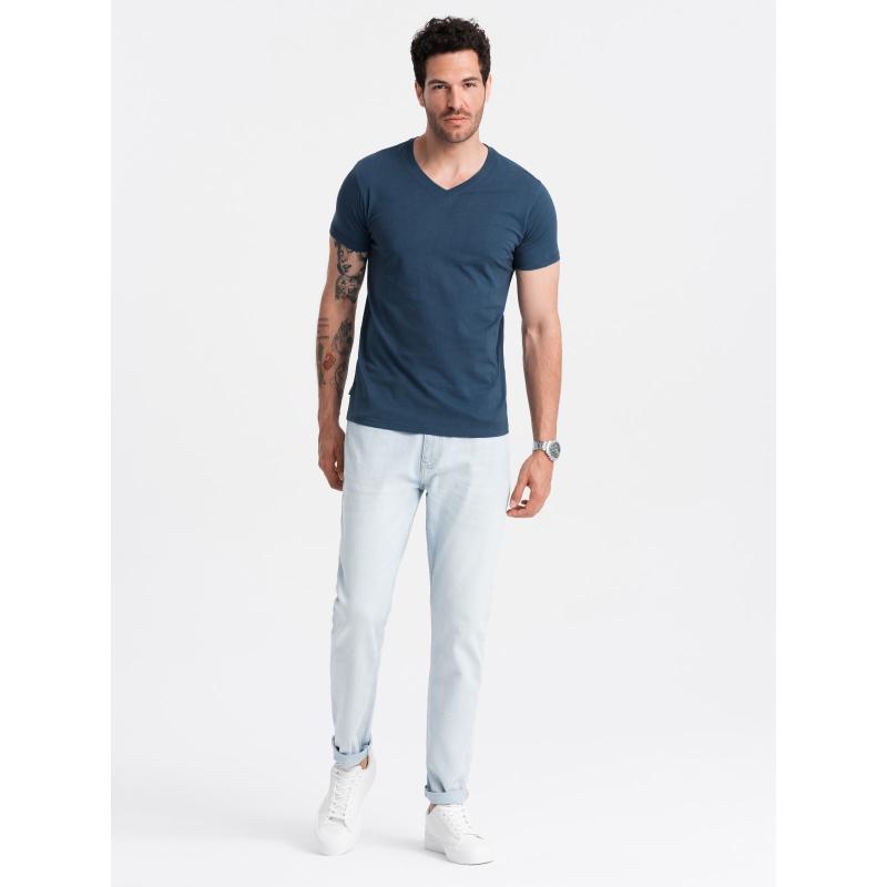 Férfi klasszikus pamut póló BASIC sötétkék