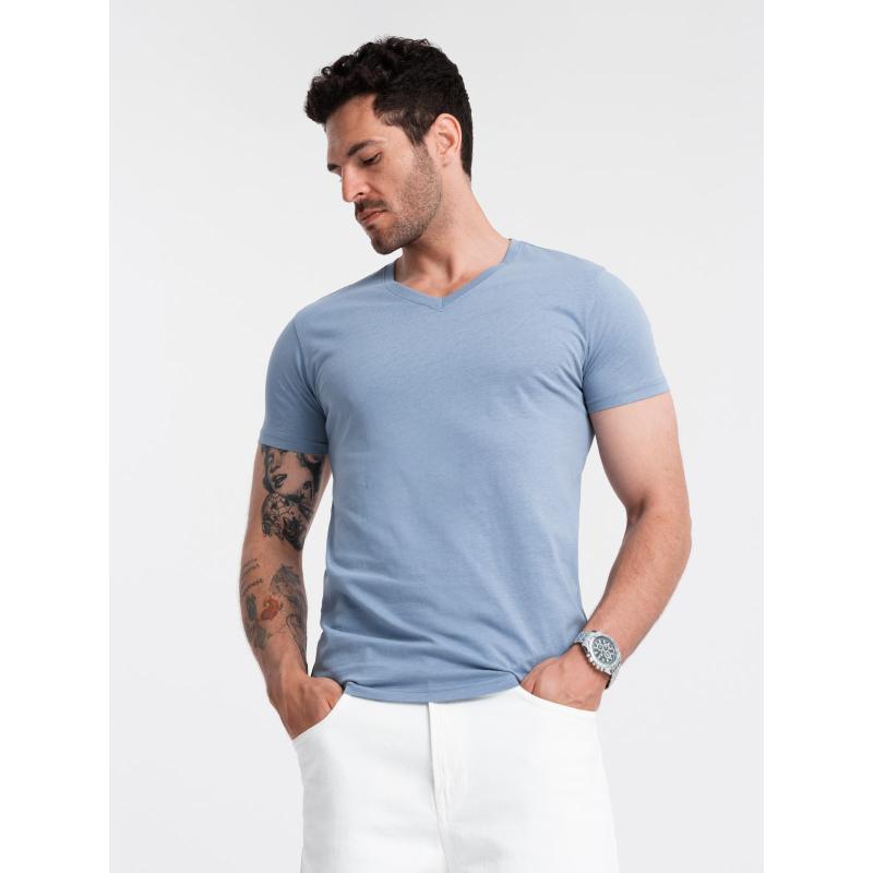 Pánske klasické bavlnené tričko BASIC modré
