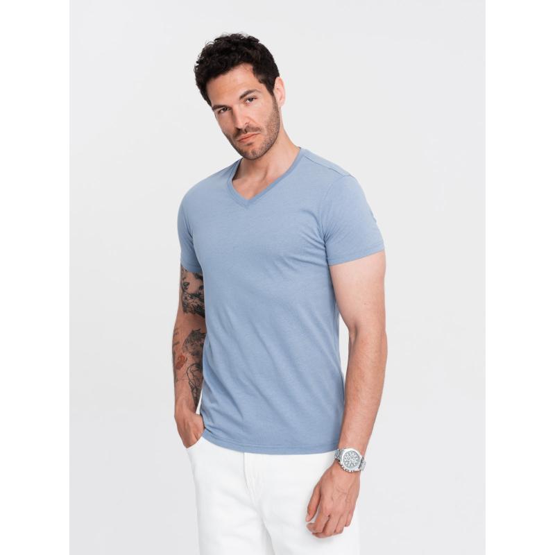 Pánské klasické bavlněné tričko BASIC modré