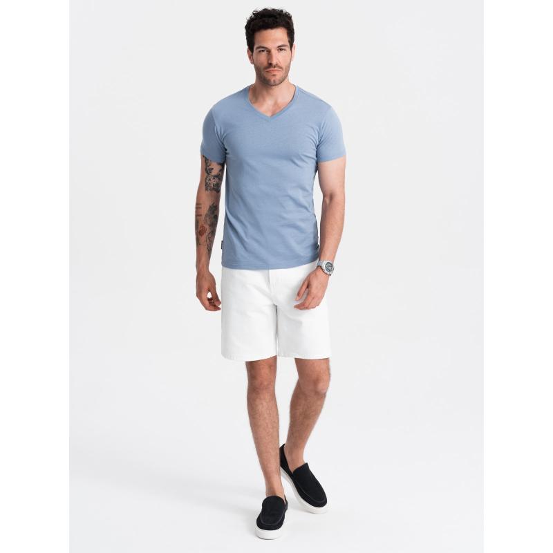 Pánské klasické bavlněné tričko BASIC modré