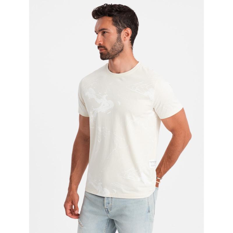 Férfi pamut póló esy-flores krémszínű pamut póló