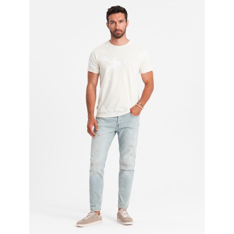 Férfi pamut póló esy-flores krémszínű pamut póló