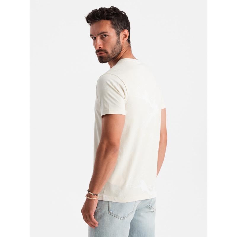 Férfi pamut póló esy-flores krémszínű pamut póló