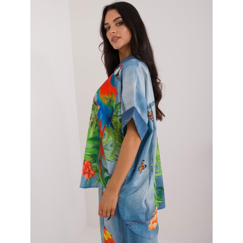 Dámská košile s imitací džínů modrá 