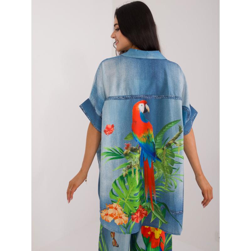 Dámská košile s imitací džínů modrá 