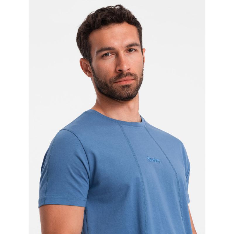 Pánské bavlněné tričko s jemnou výšivkou tmavě modré 