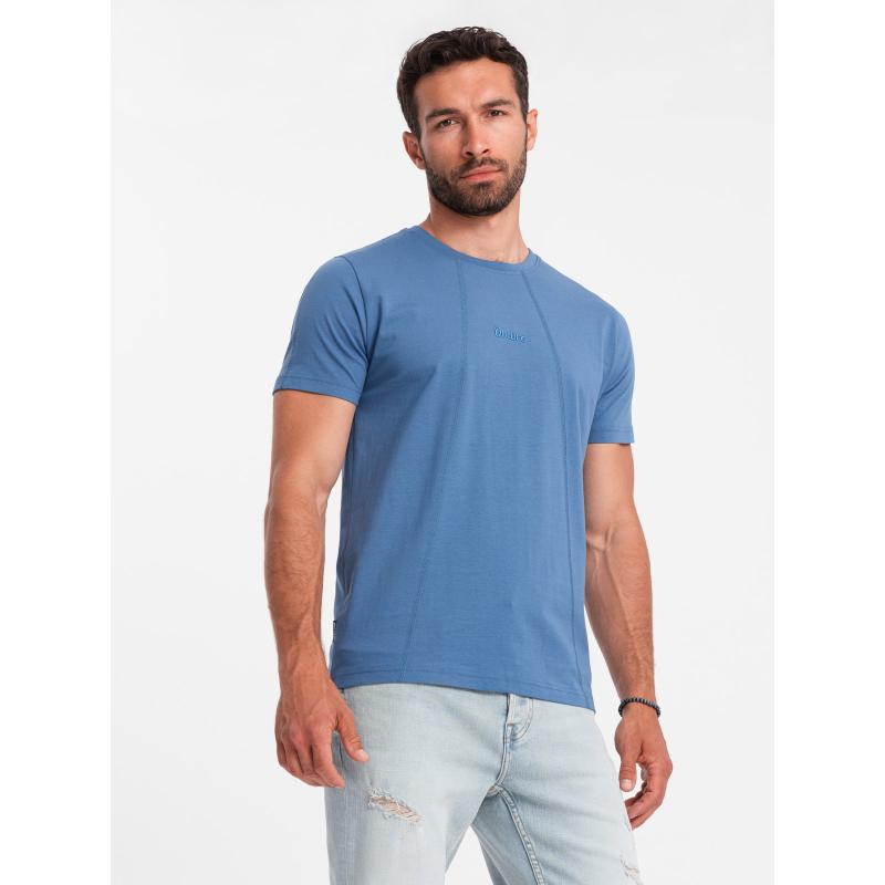 Pánské bavlněné tričko s jemnou výšivkou tmavě modré 