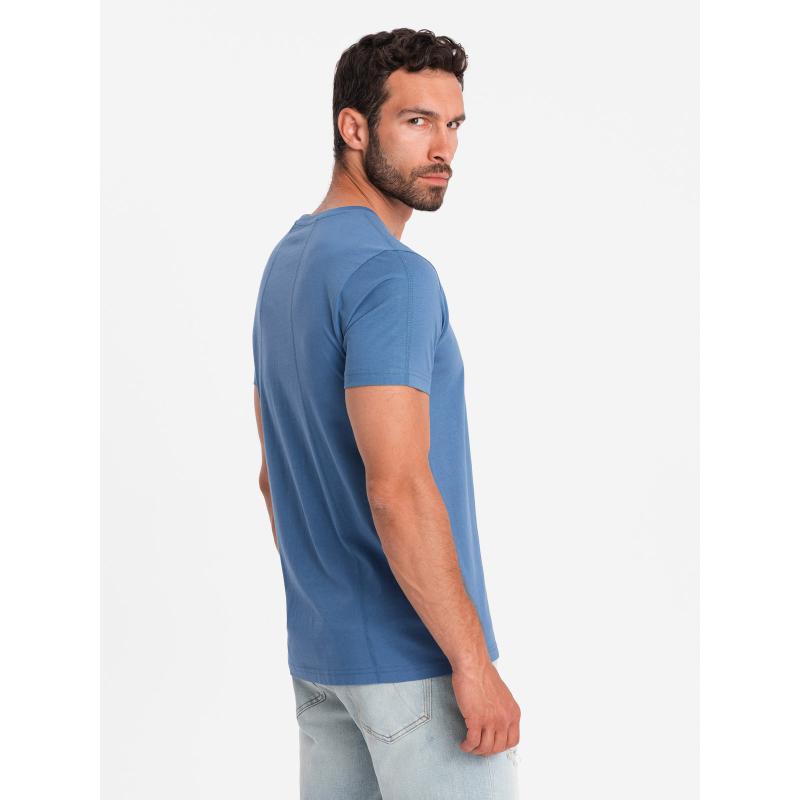 Pánské bavlněné tričko s jemnou výšivkou tmavě modré 