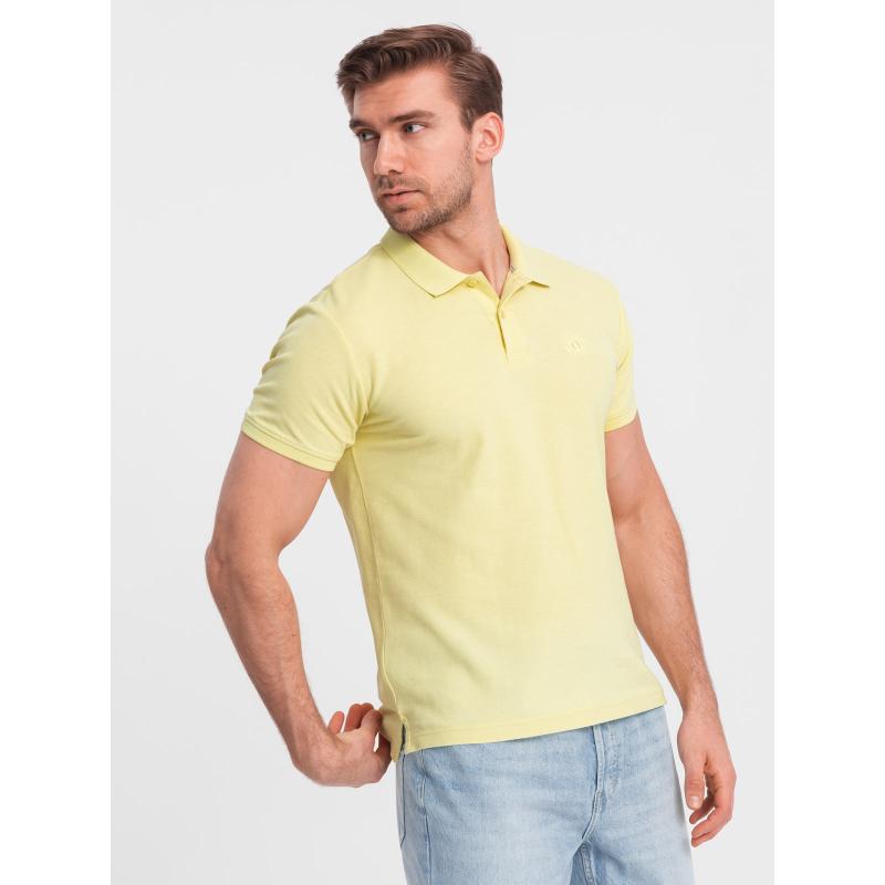 Férfi egyszínű kötött pólóing BASIC sárga