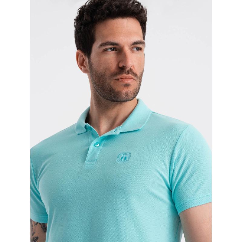 Férfi egyszínű kötött pólóing BASIC menta