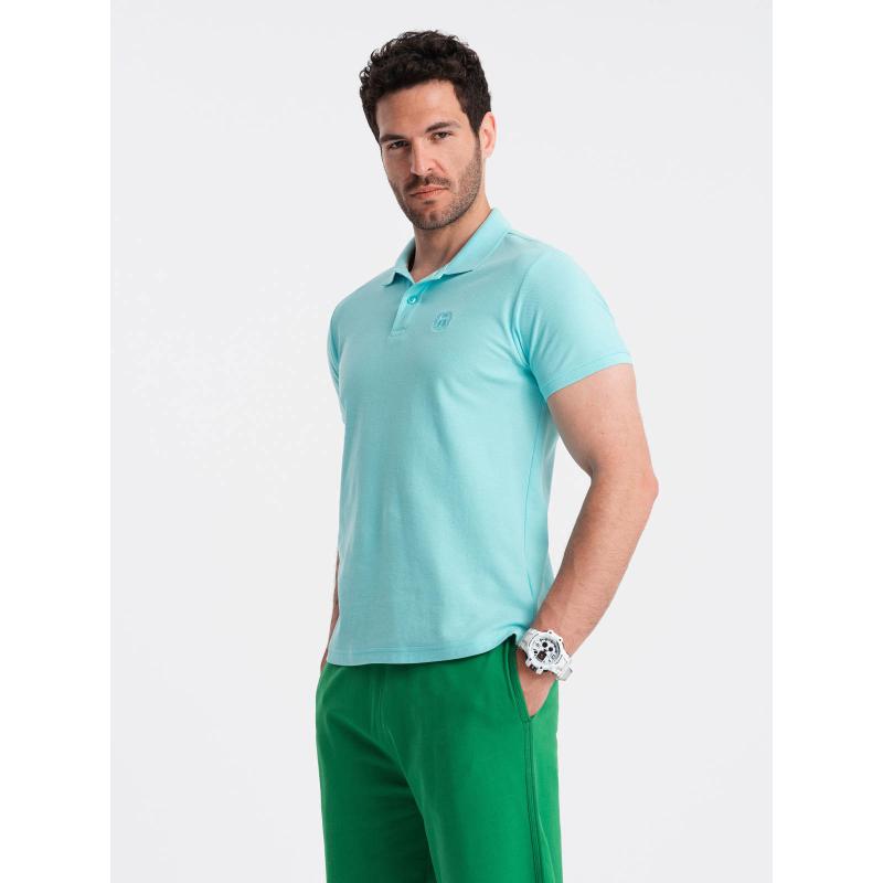 Férfi egyszínű kötött pólóing BASIC menta