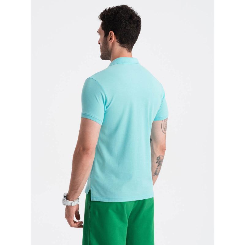 Férfi egyszínű kötött pólóing BASIC menta