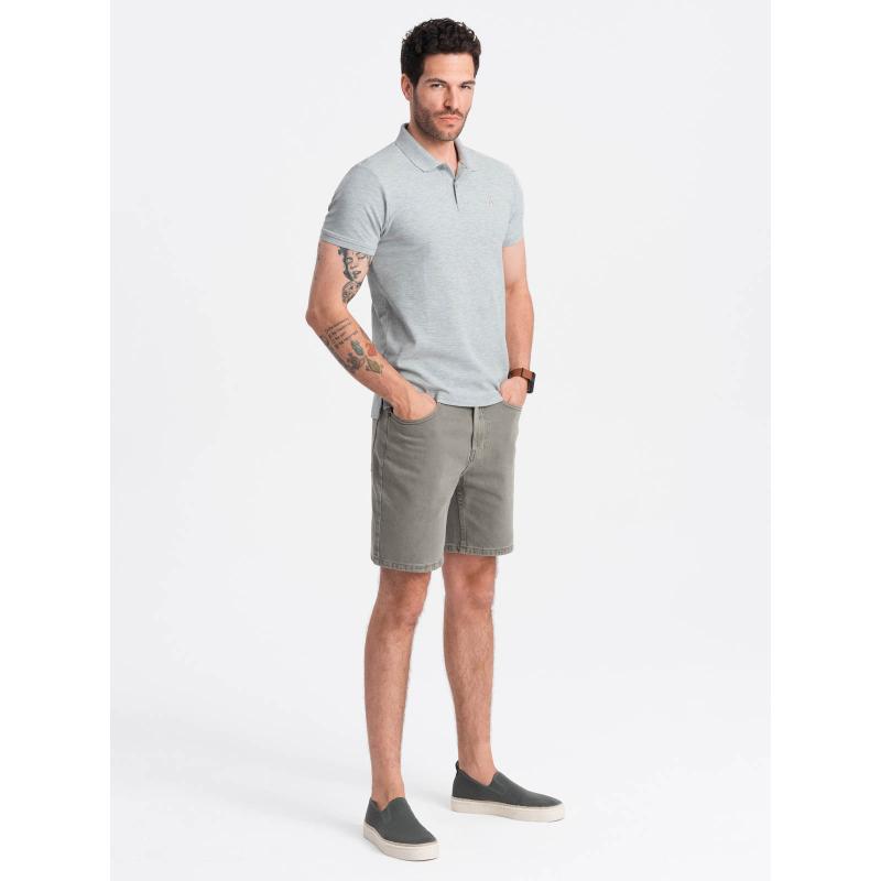 Férfi egyszínű kötött pólóing BASIC szürke