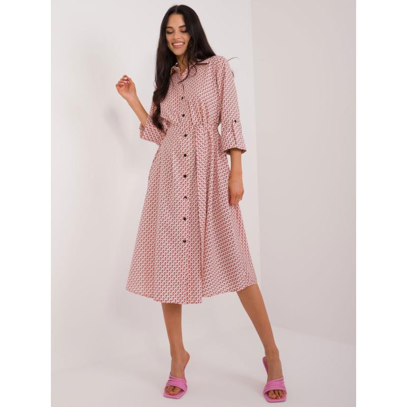 Dámské šaty z empíru s páskem broskvové