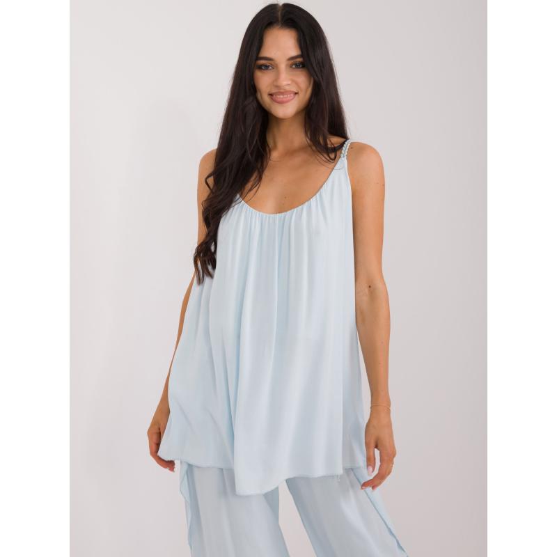 Dámský top bez ramínek OCH BELLA světle modrý 