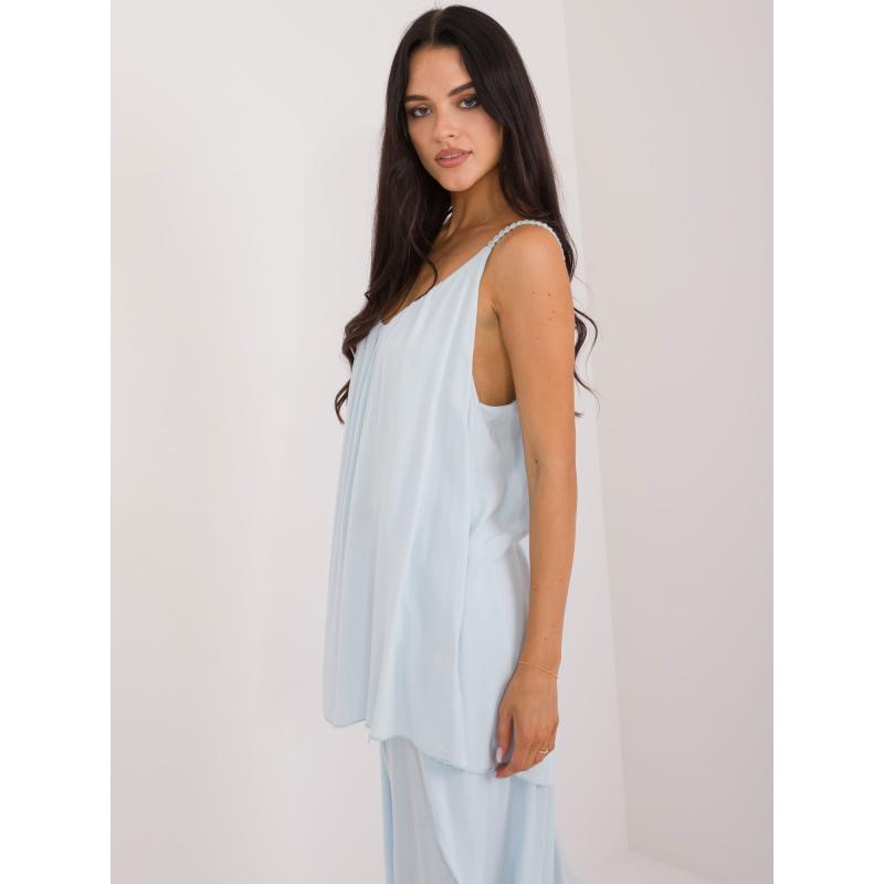 Dámský top bez ramínek OCH BELLA světle modrý 