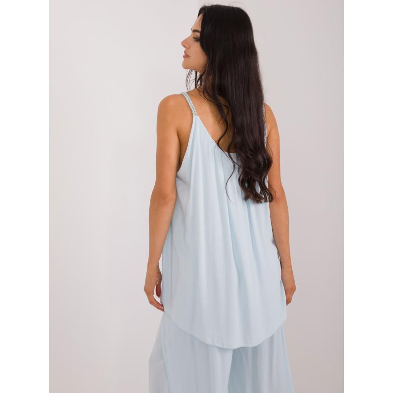 Dámský top bez ramínek OCH BELLA světle modrý 