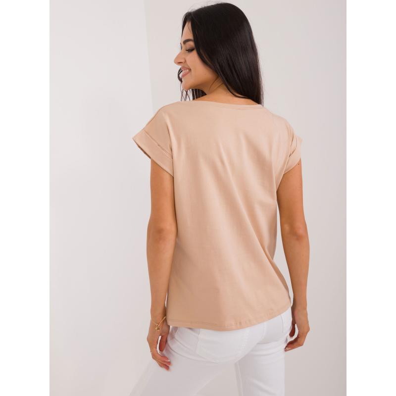 Női kerek nyakú póló BASIC FEEL GOOD barna