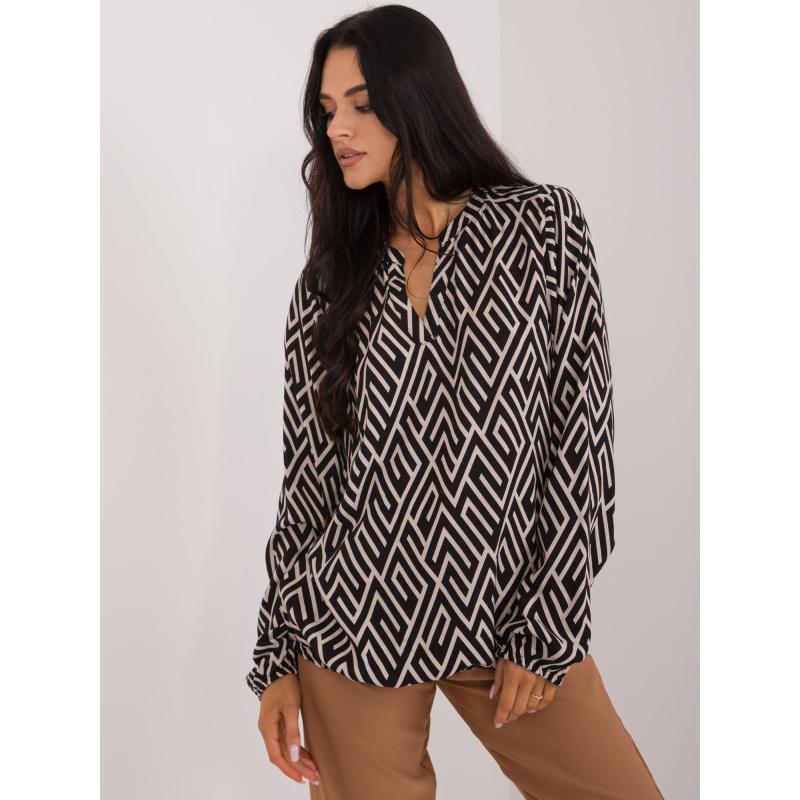 Dámská halenka viskózová vzorovaná SUBLEVEL černá 