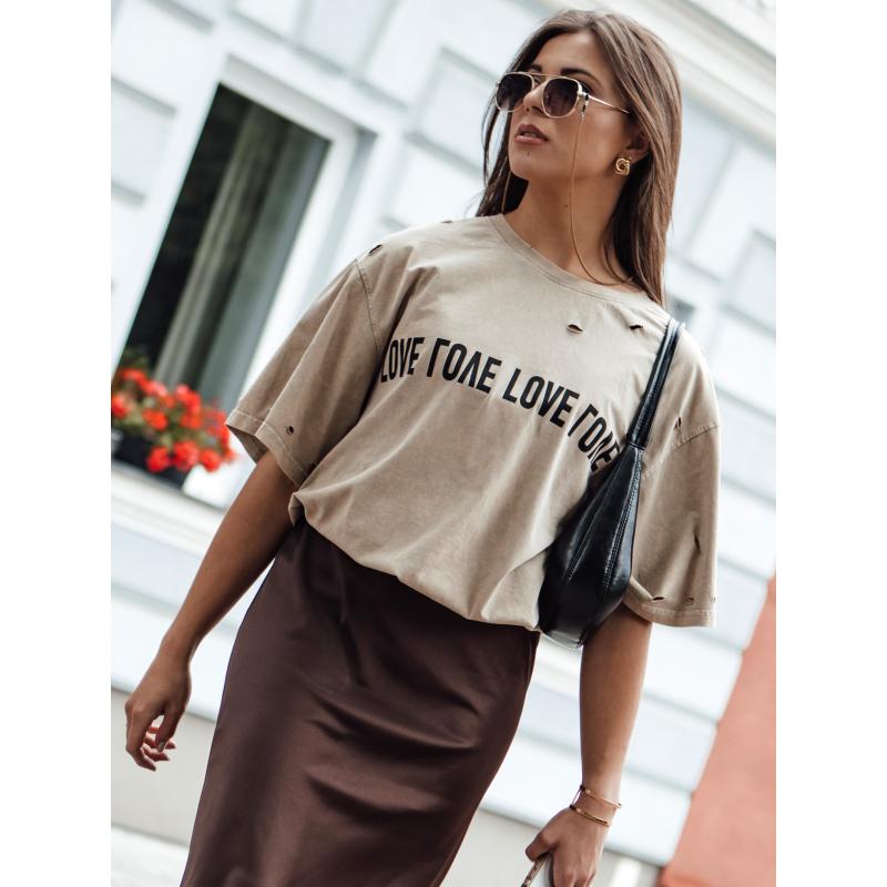 Dámské tričko s potiskem BONGANIR béžová