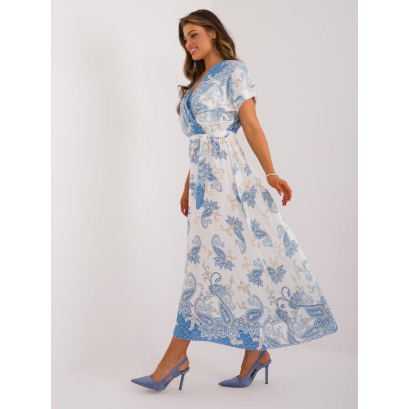 Dámske šaty s orientálnymi vzormi modré a biele