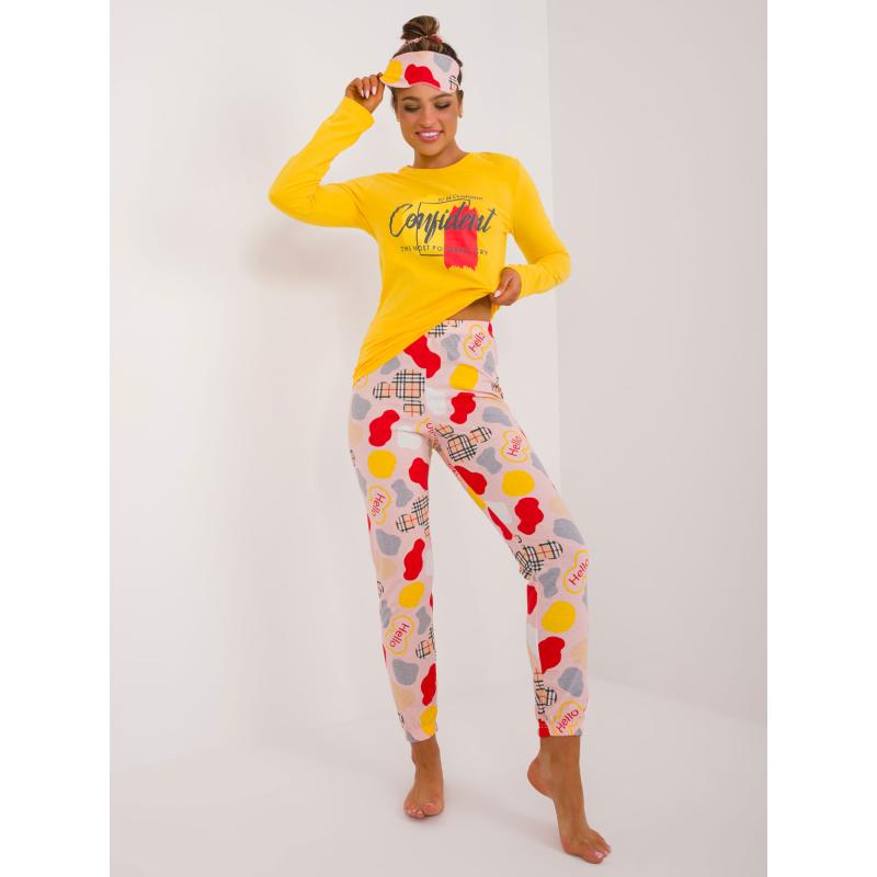 Női pizsama szalaggal sárga