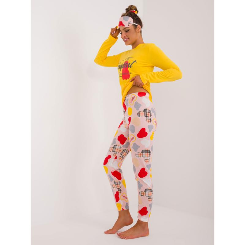 Női pizsama szalaggal sárga