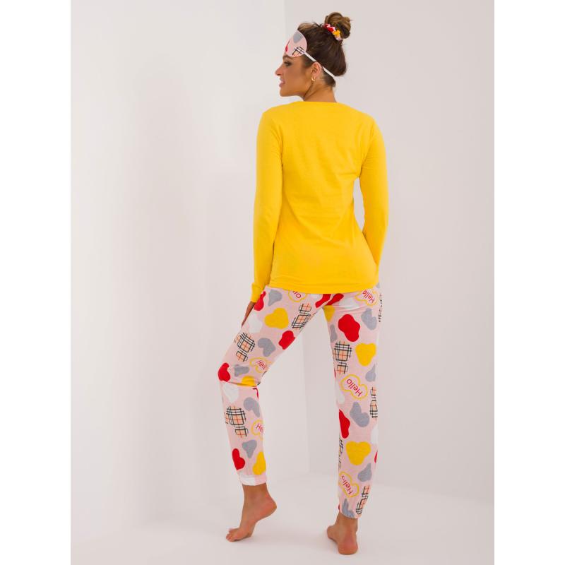 Női pizsama szalaggal sárga