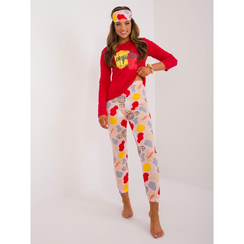 Dámské pyžamo s potiskem červené 
