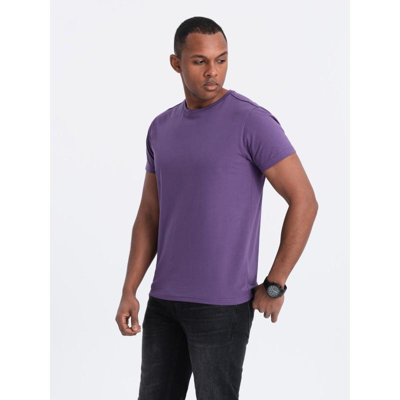 Pánské bavlněné tričko Classic BASIC fialové