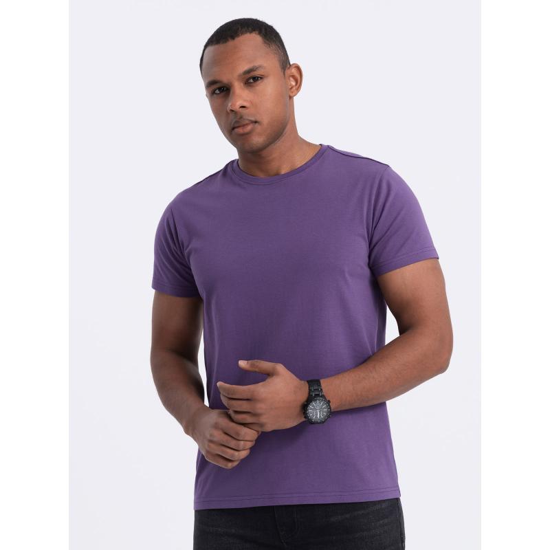 Pánské bavlněné tričko Classic BASIC fialové