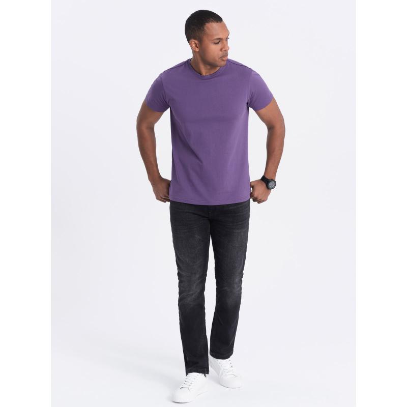 Pánské bavlněné tričko Classic BASIC fialové