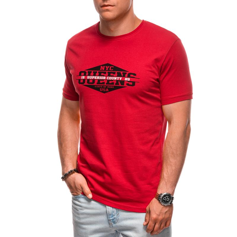 Pánske tričko s potlačou S1987 červené