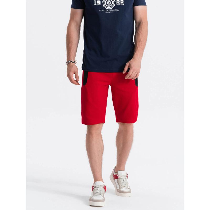 Pánske teplákové šortky W527 červené