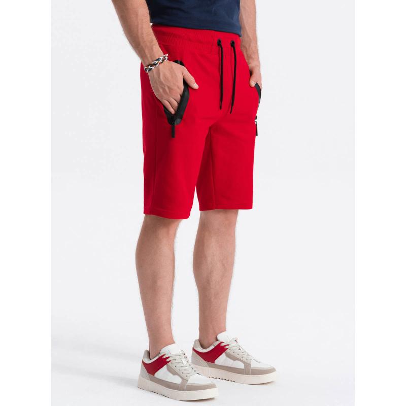 Pánske teplákové šortky W527 červené